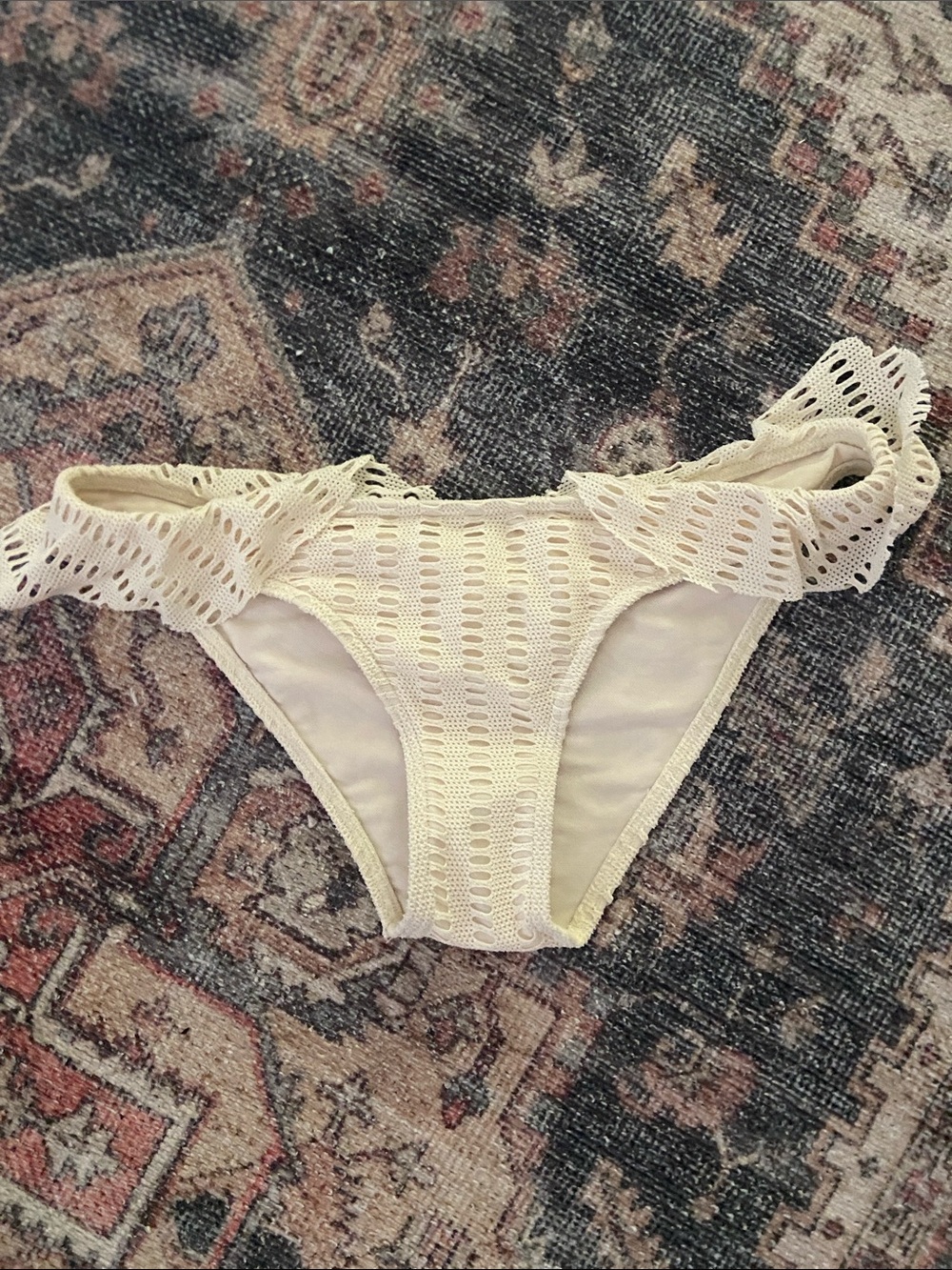 Rip Curl Cream Bikini Tag with Pink Logo
